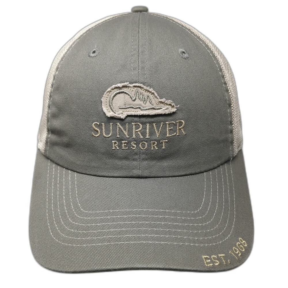 Imperial Trucker Hat Gray Beige One Size Mesh Back Snapback Sunriver Resort